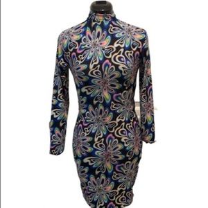 Bright and funky turtleneck bodycon dress - NWT